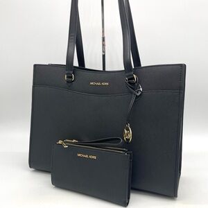 Michael Kors Large MF Pocket Shoulder Tote Bag & Double Zip Wallet Wristlet
